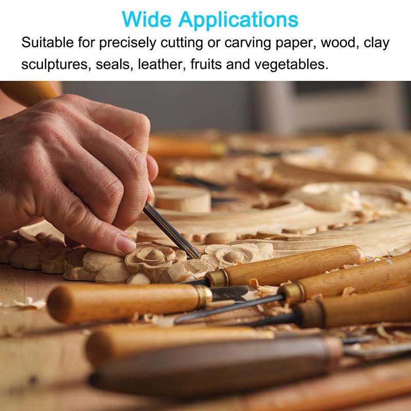 4pcs Professional Wood Carving Chisel Hand Tool Small/Medium/Big Flat/Triangle/Arc/Diagonal Blade Wood Carving Knife Set