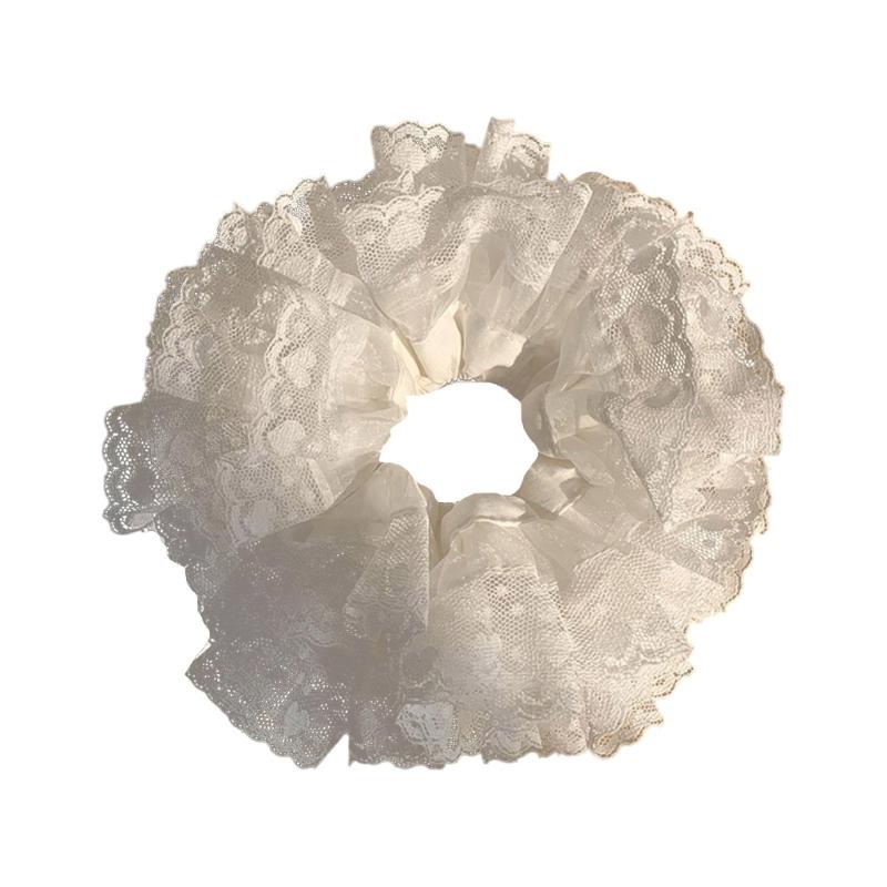 Modische Spitze Haargummis Scrunchies Für Frauen Sanfte Elastische Haarbänder Haaraccessoires Für Verschiedene Frisuren