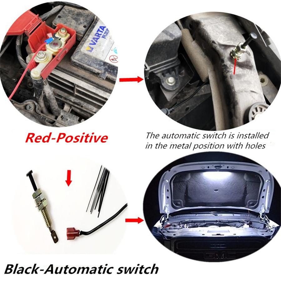12V Car Pickup Hood Engine Bay Under Hood Automatic 5050 LED Light  Strip Lamp