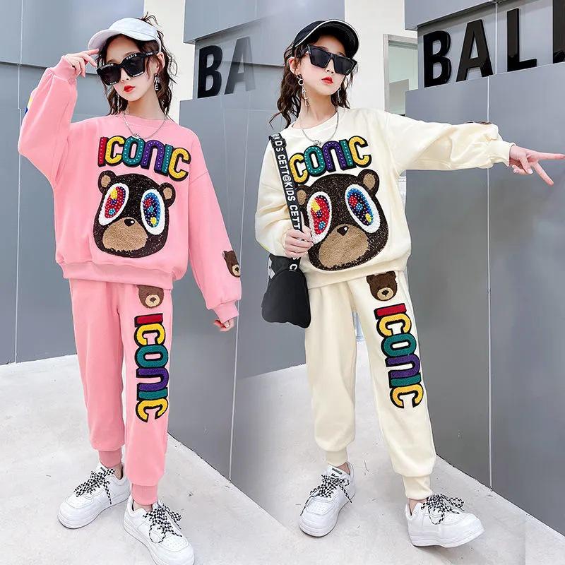 Stylish Spring Two-Piece Suit for Girls - Trendy, Fashionable, and Perfect for Mid-to-Large Children