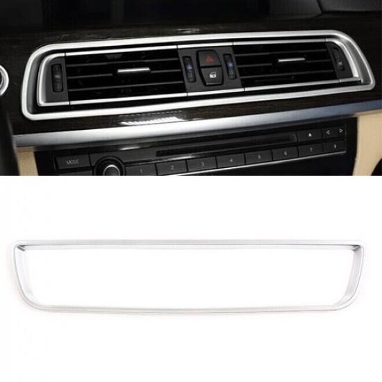 Fit For BMW 7 Series 2009-2015 Matte Silver Middle Console Air Outlet Vent Cover
