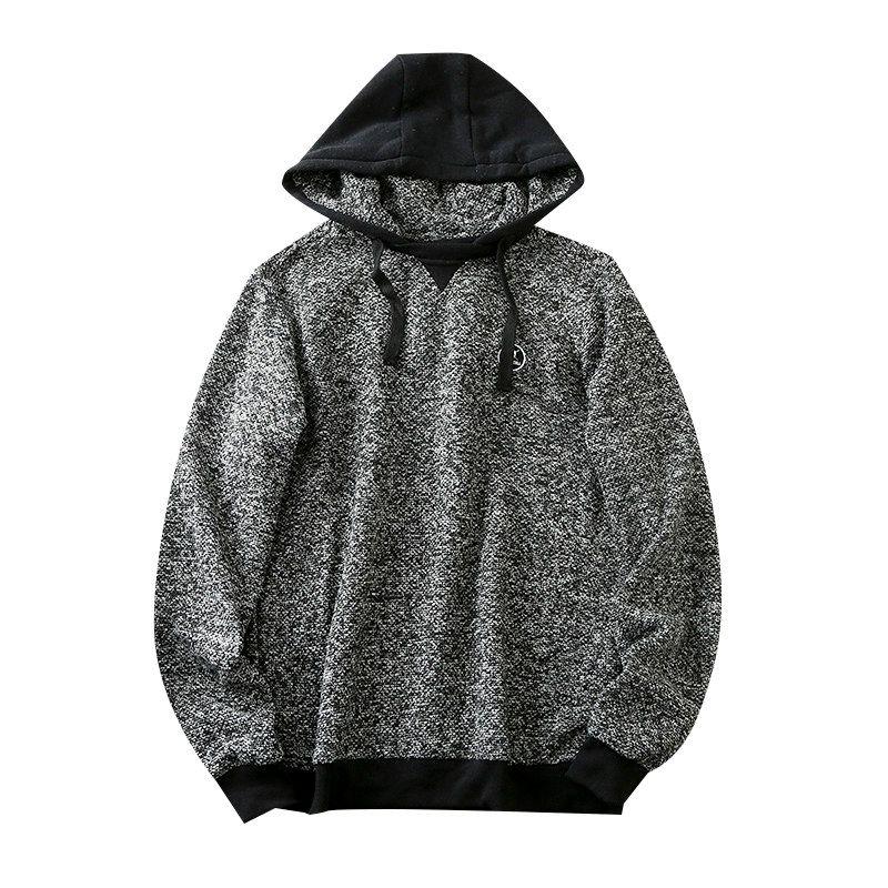 Export Order Arabesquitic Fabric Knitting Craft Export Men's Spring and Autumn Loose Casual Hooded Pullover Men's Coat Fashion