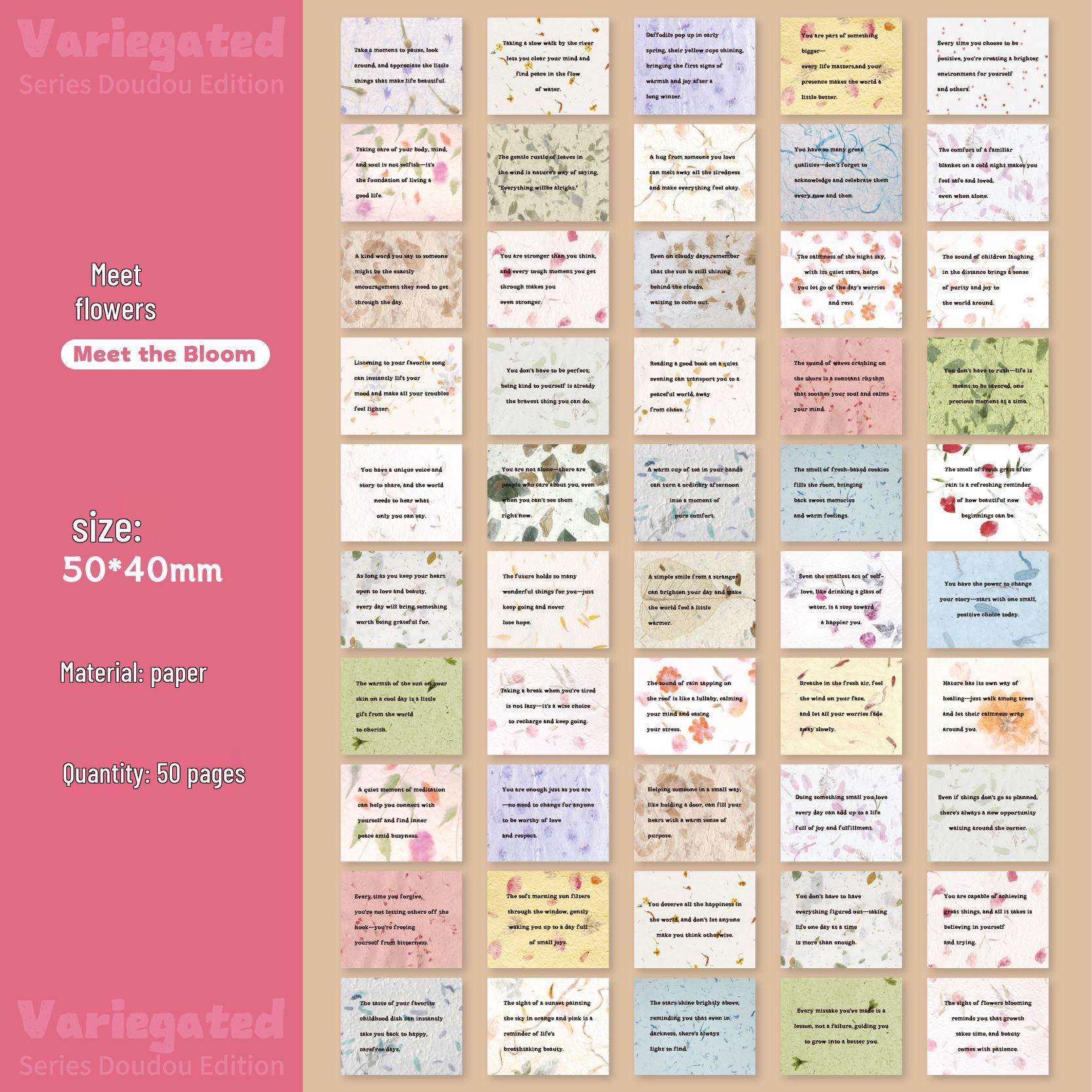 Retro Story Colorful Bean Notebook: 50-Sheet DIY Sticky Notes Paper Book