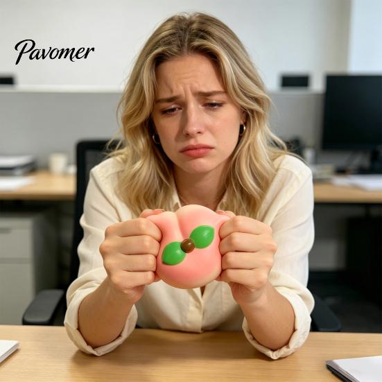 Soft Squeeze Ball Snow Peach Slow-Rising Toy Realistic Fruit-Shaped PU Fidget Relaxation for Stress Relief Novelty Decompression Gadget Kids