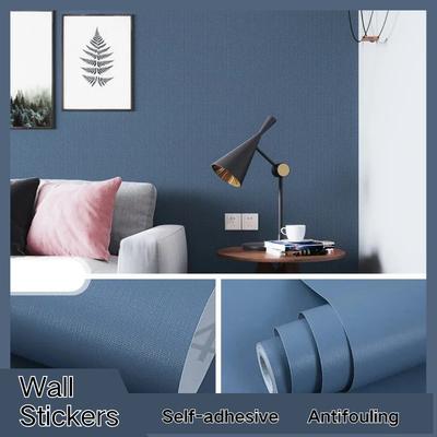 Decoración de Habitación 45cm PVC Macarrón Color Sólido Papel Pintado Autoadhesivo para Renovación de Dormitorio Pegatinas de Pared Impermeables y a Prueba de Moho