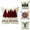 Cozy Multicolor Christmas Cushion Cover Made Of Soft Eco-friendly Linen Material