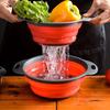 Collapsible Colander Set of 2 Round Silicone Kitchen Strainer Set  Kitchen Strainers Set Storage Pasta  Veggies  Fruit Strainer