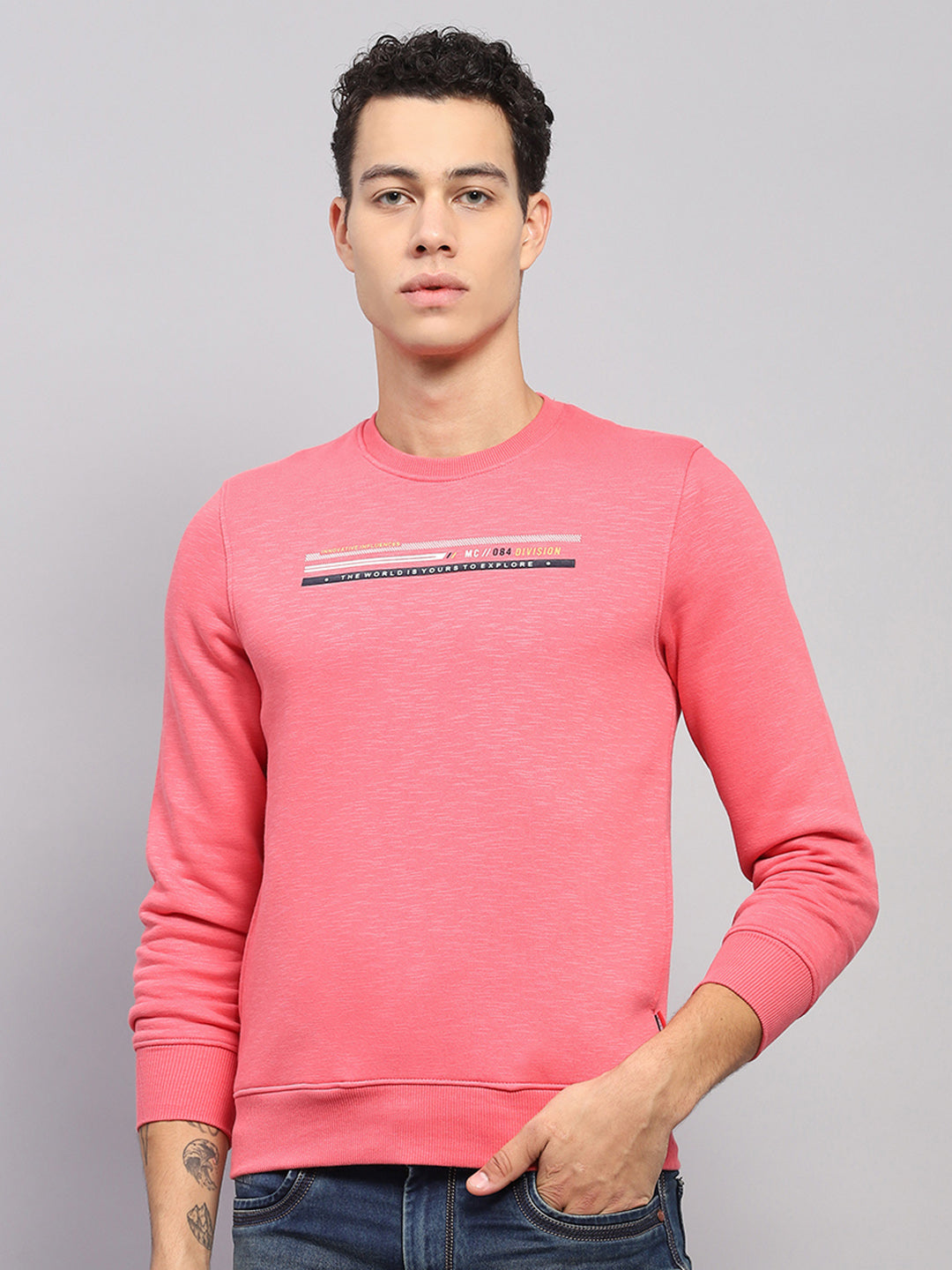 Monte Carlo Men Regular Fit Coral Sweatshirt 3XL коралловый