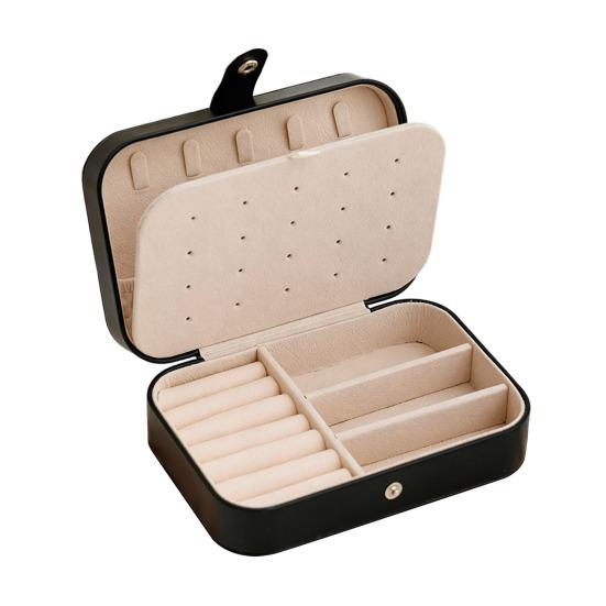 PU Leather Jewelry Box, Multi-Layer Organizer, Compact Lightweight Protective Jewelry Holder, for Rings Earrings Bracelets