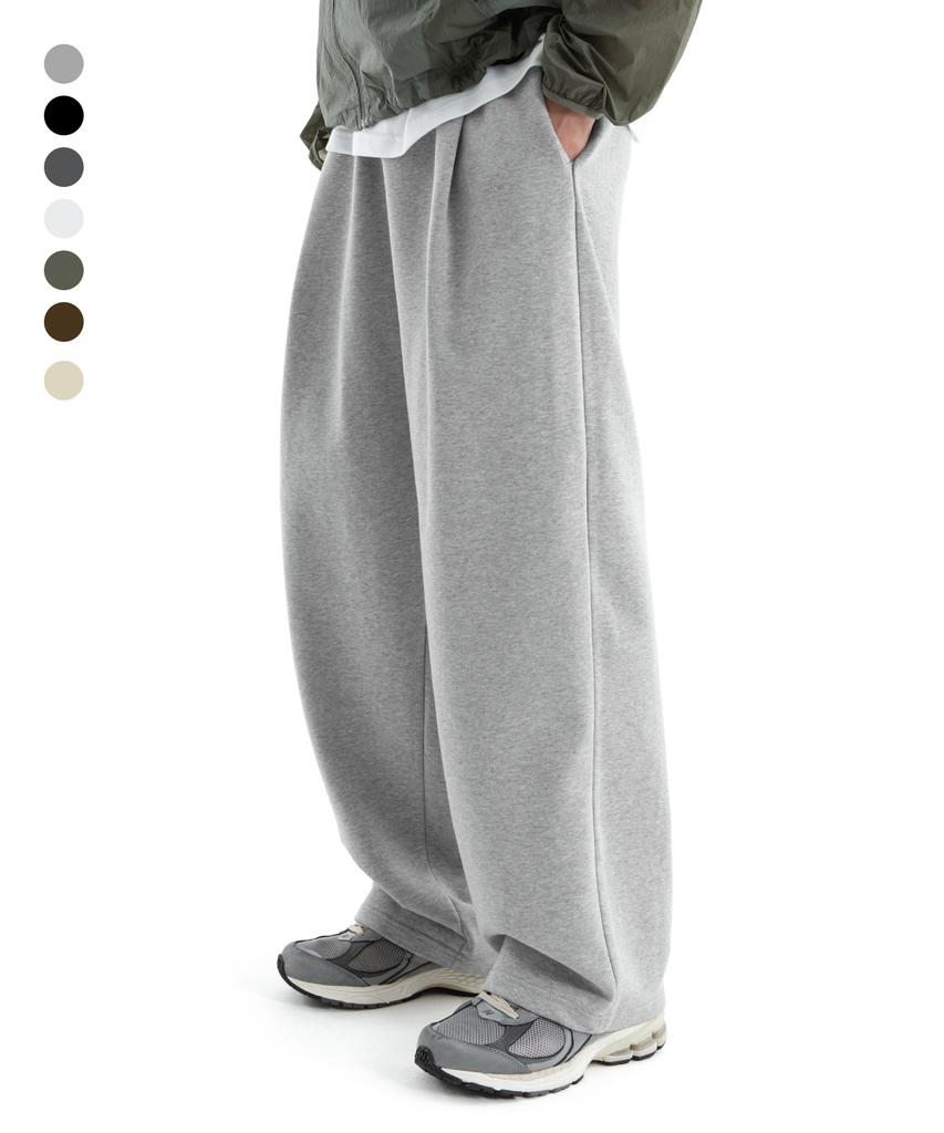 BRENSON (Renew Ver.) Single-Pleat Wide Sweatpants ( 8 Colors ) ( Fleece Line Option ) (Type B)