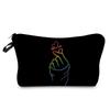 Women Rainbow heart Print Cosmetic Bag Toiletries Organize Travel Storage Case 6374 CLE