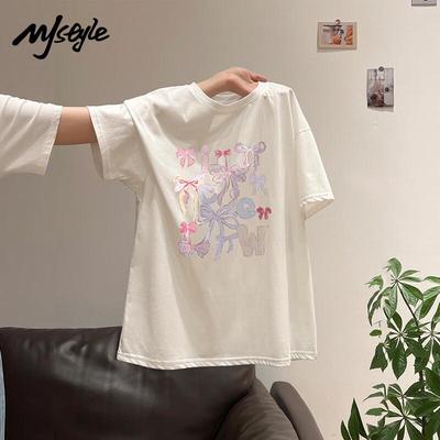 MJ STYLE Süßes T-Shirt mit Schleifenmuster