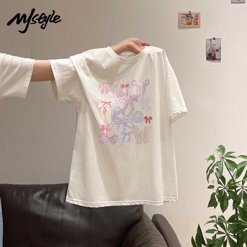 MJ STYLE Sweet Bowknot Print T-shirt