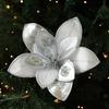 Glitter Artificial Poinsettia Flower 15CM Simulation Flowers New Sequins Flower  Home Decoration
