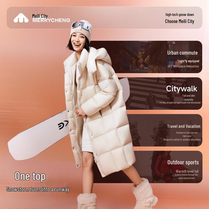 Meili City Women's Long Goose Down Parka