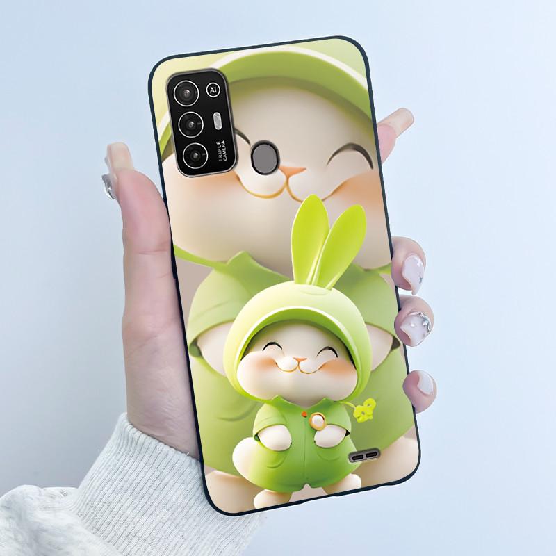 Für ZTE Blade A52 Hülle Für ZTE BladeA52 Rückabdeckung Silikon Weich Schwarz TPU Luxus Drache Niedlich Cool Jungen Mädchen Stoßfänger Handyhülle