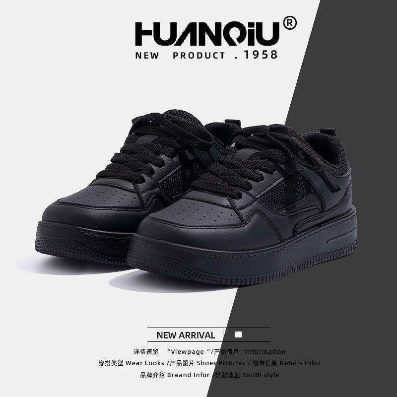 Globaler Trend: Schwarze Damenschuhe mit dicker Sohle, Sommer 2025, vielseitig, atmungsaktiv, Mesh, Freizeitschuhe ZHQ6069