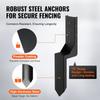 Fence Post Anchor Repair Kit, 4 Pack Inner Diameter 3.5 x3.5 Inches Heavy Duty Steel Fence Post Support Stakes, Anchor Ground Spike for Repair Tilted,