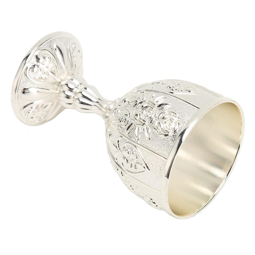 Tasse à vin en métal gaufré, motif floral vintage, détails exquis, tasse à vin en métal pour la décoration de la maison