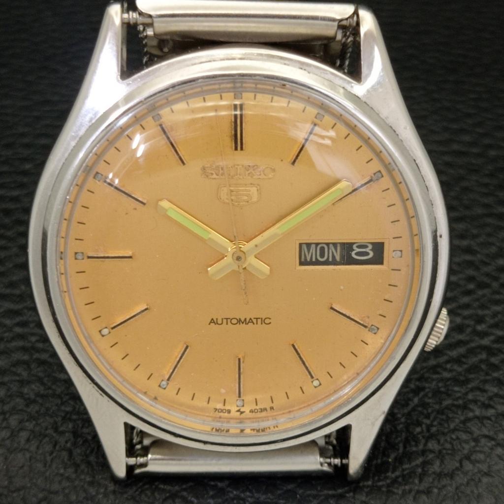 USED VINTAGE SEIKO 5 AUTOMATIC 7009A JAPAN MENS ORIGINAL DIAL WATCH A433661-2 R118-a433661