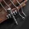 Unisex Gothic Skull Crosses Pendant Necklace Versatile Design Retro Skull and Crosses Necklace For Layer Jewelry Styling