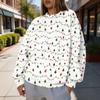 Women's Trendy Christmas Print Crewneck Sweatshirt Lightweight Casual Pullover Top