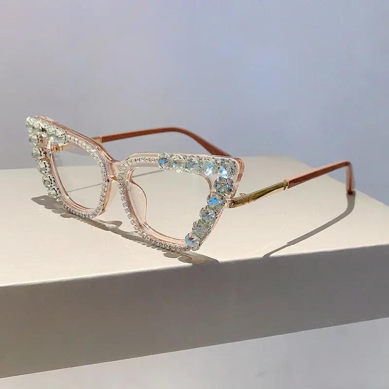 Anti Blue Light Cat Eye Glasses Trendy Leopard Thick Frame Unisex Ladies Eye Protection Fashion Eyewear