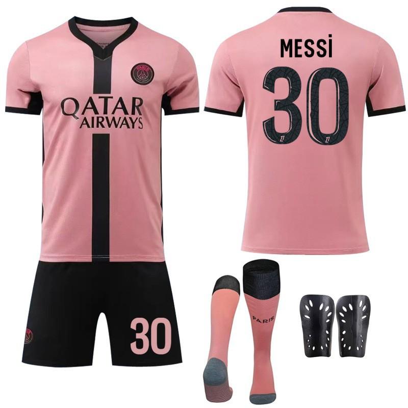 

2024-25 Paris Second Away Game Pink No. 7 Mbabpe 10 Dembele 30 Football Jersey Set #M