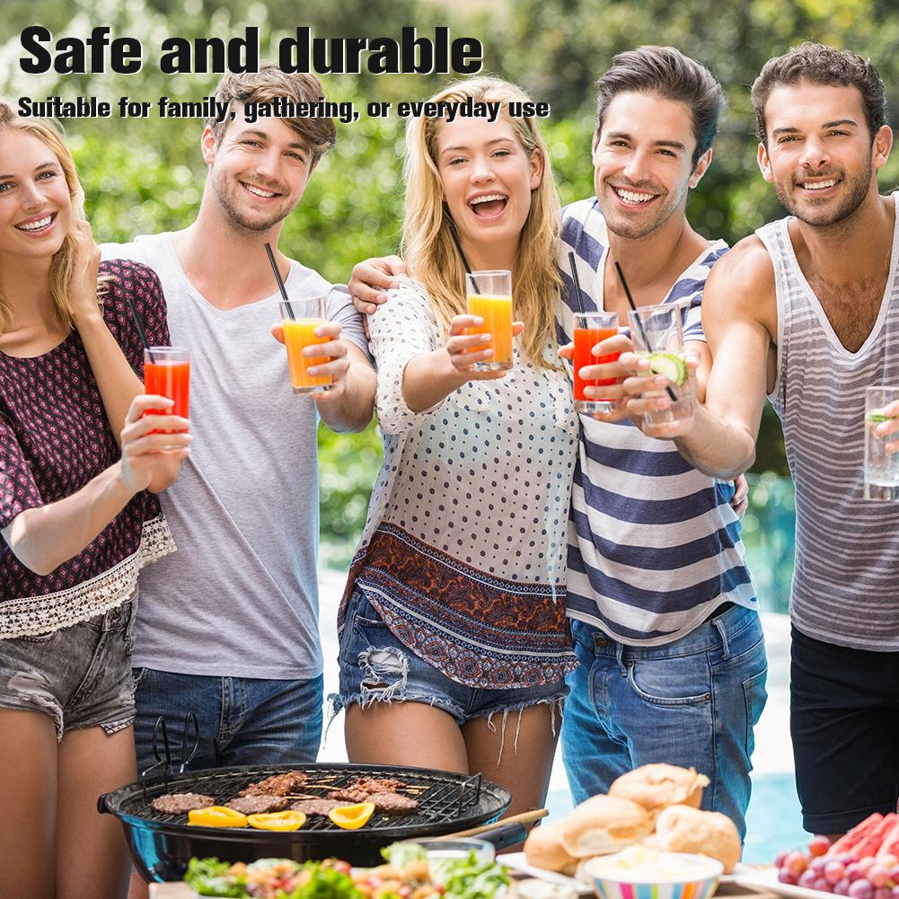 100/200PCS Black Straws Flexible Drinking Straws Cocktail Straws plastique Drink Tube Straw for Wedding Tea bar Party Wholesale