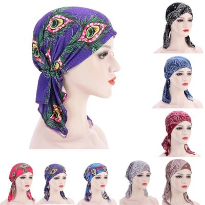 Traditional Turban For Women Hijab For Women Hair Wrap Street Dance Head Wrap For Women Hijab Caps Floral Chemo Beanies