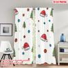 2pcs 2D Flat Printing Christmas Scene Curtains Christmas Hat Tree Snowflakes Digital Printed Polyester Drapes Family Party for