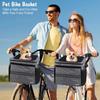 Dog or Cat Bike Basket, Expandable Soft Sided Pet Carrier Backpack with 4 Open Doors, Foldable Dog Bike Carrier
