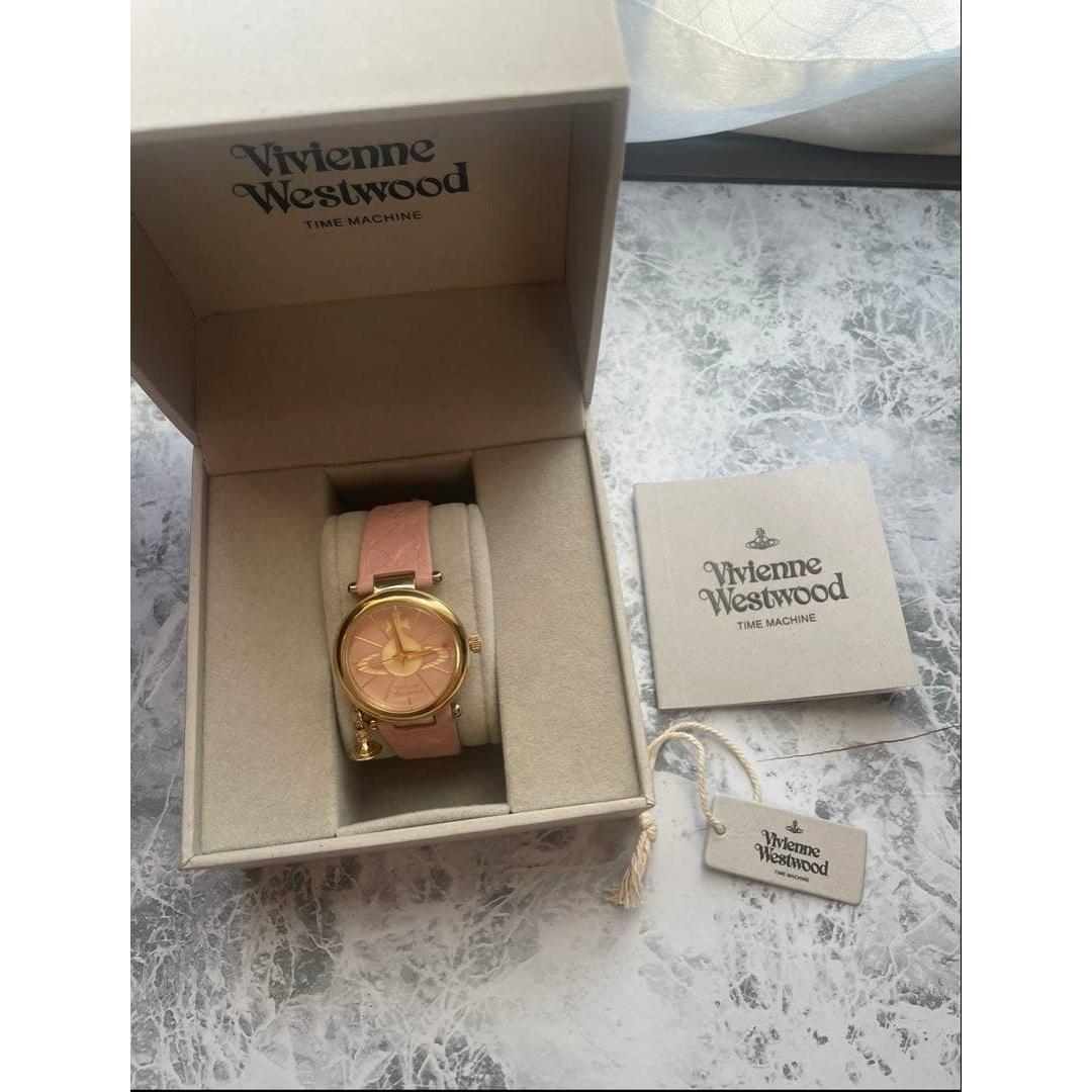 Used Vivienne Westwood analog watch pink leather