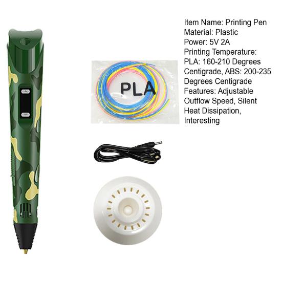 Printing Pen Filament 3D Painting Pen with LED Display Kids DIY 3D
