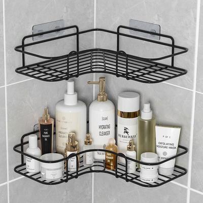 Punch-Free Bathroom Triangle Wall Rack for Toiletries