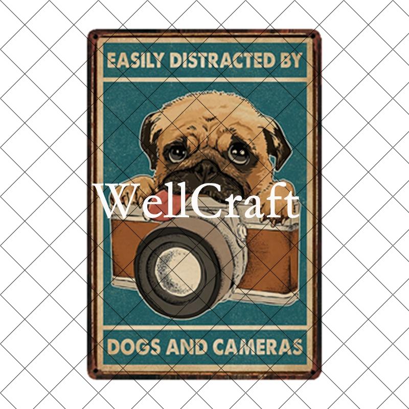 [ WellCraft ] Pet Friend Pug Boxer Dog Life Rules Tin Bath Soap  Metal Signs Posters Vintage Wall Plaque Custom Pub Decor WX-29