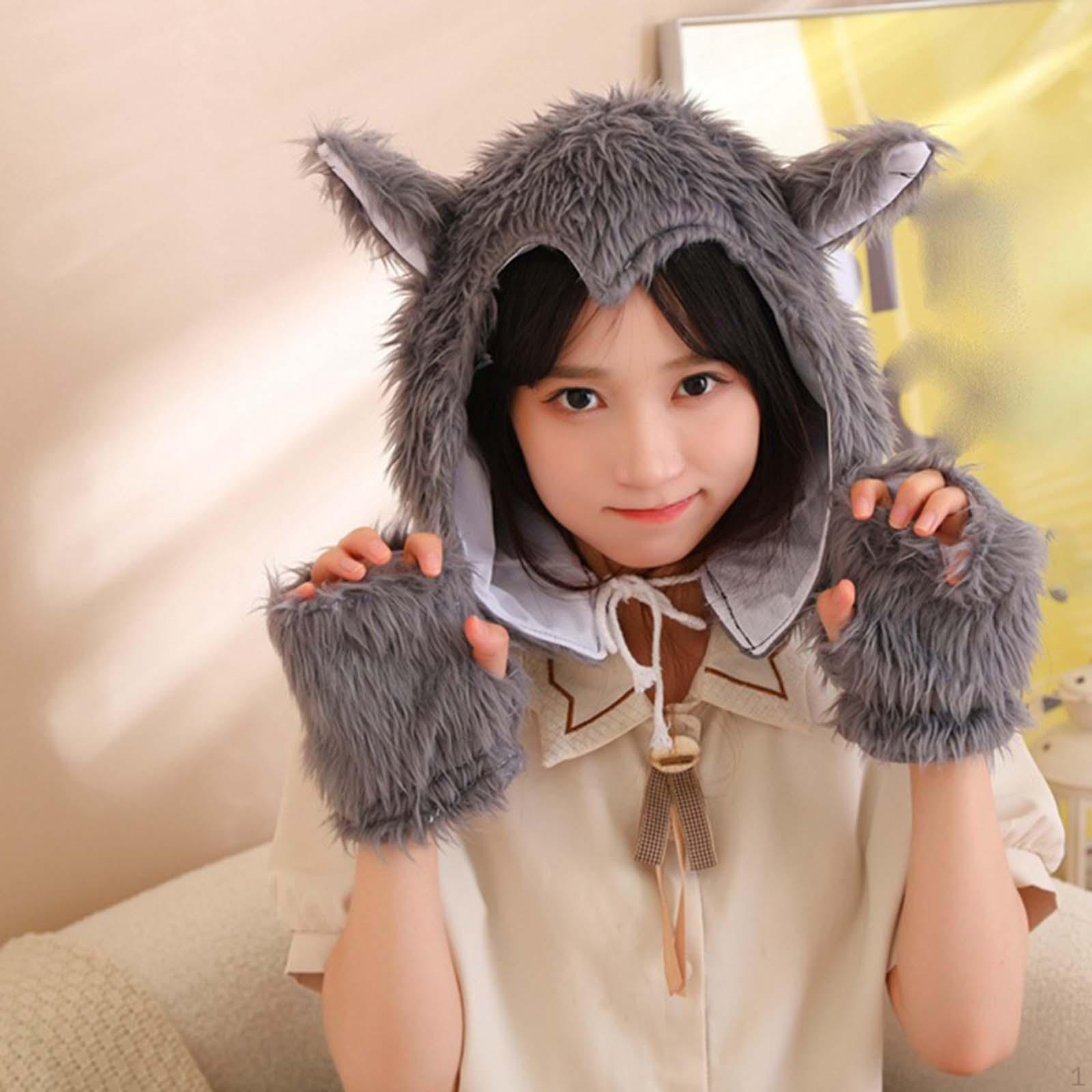 

Шляпа с волчьими ушками, капюшон WereHat для мужчин и женщин, головной убор на Хэллоуин для карнавала, ночных клубов, сцены