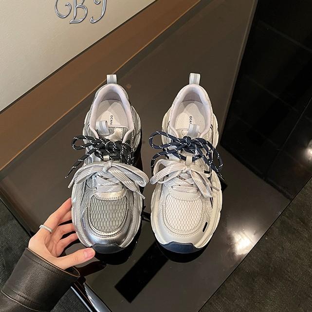 Bright Galaxy~ Korean version of niche delicate platform dad shoes women's 2025 new women's autumn breathable sports and leisure shoes