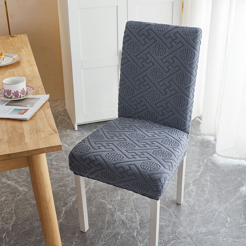 

Чохол для стільця в ресторані Рельєфний жакардовий візерунок Підкладка з щільної тканини Чохол для кухонного стільця Чохол для готельного стільця Чохол для банкетного столу сірий