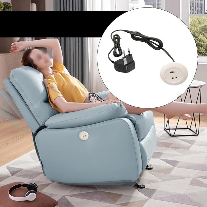 Furniture Concealed USB Panel Socket Desktop Embedded Double USB Socket for Phone Charging Double USB Charging Interface