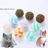 Pet Cats Dogs Color Block Plush Bell Ball Claws Grinding Bite-resistant Chew Toy