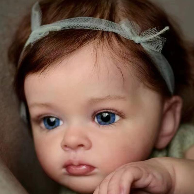 22-Zoll-niedliche Tutti-Reborn-Puppe, 60 cm, handgemachte, verwurzelte Haare, Simulationspuppe, tragen schöne gestrickte Kleidung, Baumwollkörper, Wiedergeburtspuppe, Kinder, Spielkamerad, Spielzeug