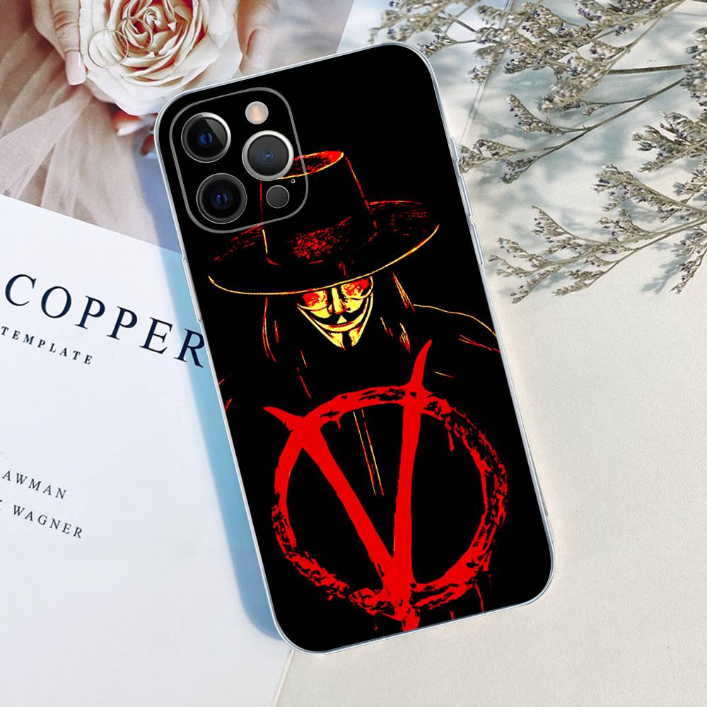 Horror Movie V For V-vendettaS For IPhone 17 16 16e 15 14 13 12 11 Pro Max Mini Plus Phone Case