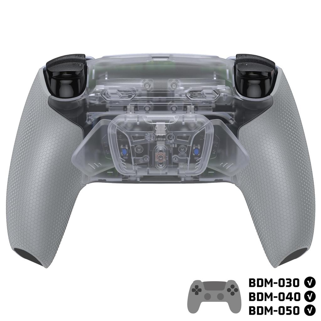 eXtremeRate RISE4 Plus MAX Back Paddle Kit Compatible with PS5 Controller 040 with Bottom Shell Clicky Trigger Stop Rubber Remappable Back Button Kit
