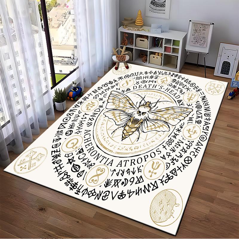 Death's-Head Hawk Moth Symbol Rug Non-slip rug suitable for living room and bedroom sofas