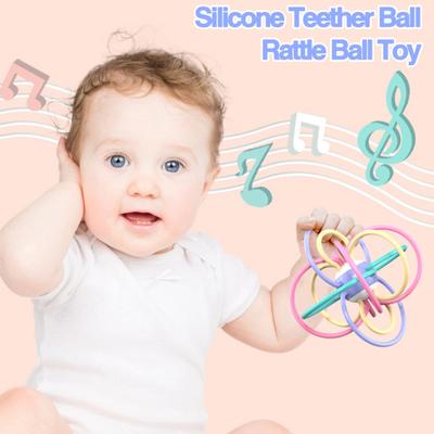 Baby Sensory Ball Teething Toys for Kids Aged 0-3 Soft Plastic Teether Ball Toy Hand Grip Training Rattle Ball