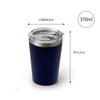 Dolce Duo Thermo Tumbler Imabari Towel Set with Lid Insulating Stainless Steel Vacuum Insulated Double Layer Cup Holder 370ml Navy Face Towel Blue Day