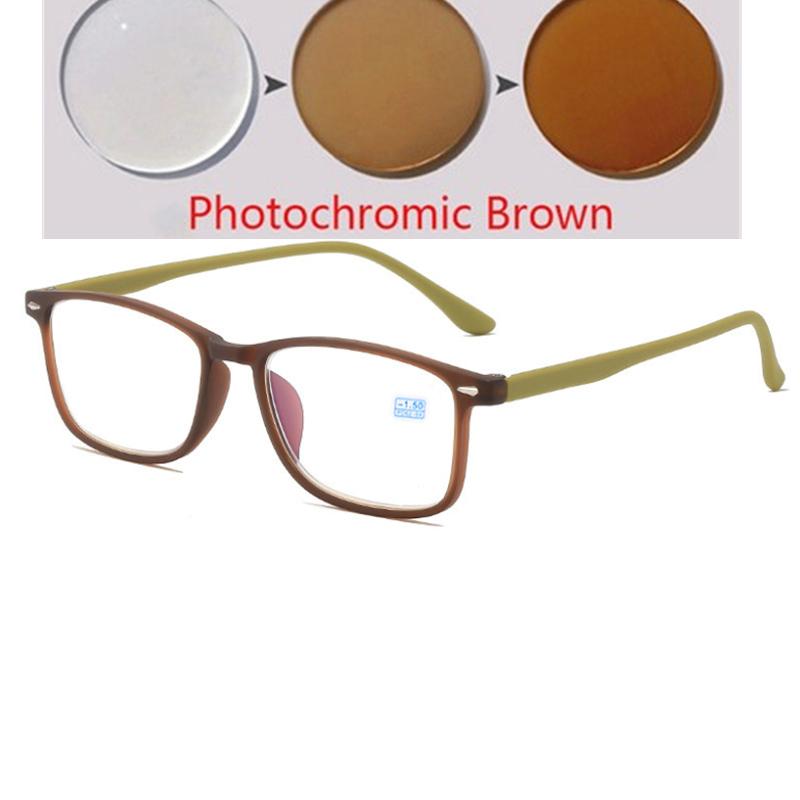 Tea Frame Square Nearsighted Glasses For Women Men Ultra Light Student Prescription Glasses Myopia 0 -0.5 -0.75 To -6.0