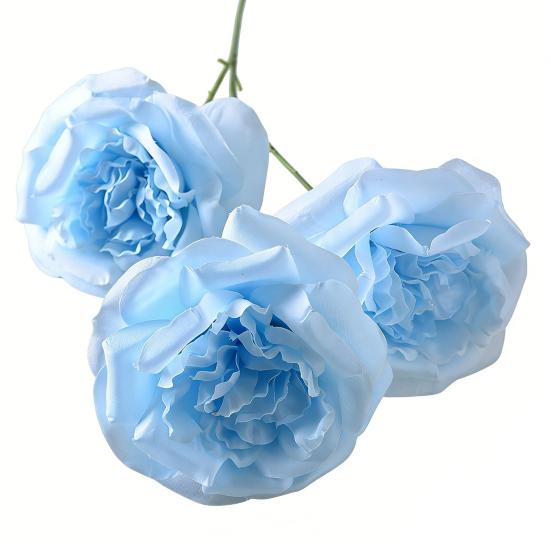 3 Köpfe Blühende Künstliche Rose 26" Realistisches Langes Stiel Faux Seide Rosenstrauß für DIY Hochzeitsstrauß Hotel Zuhause Tischvase Dekor Floral