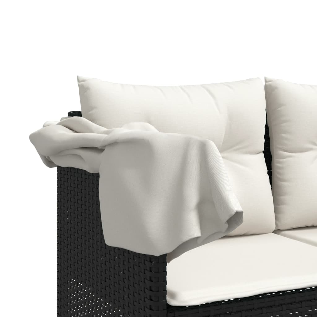 Vidaxl 5-Cz. Zestaw Wypoczynkowy Do Ogrodu, Poduszki, Czarny Rattan Pe